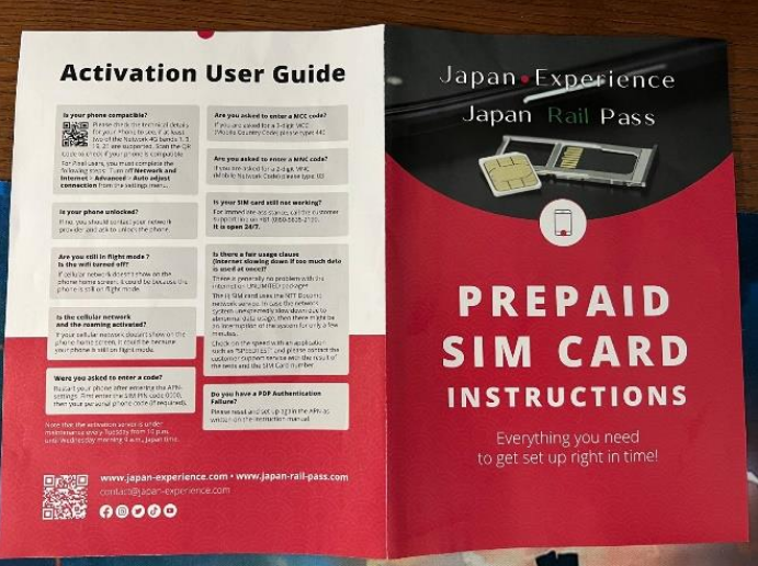 Instructions pour la carte SIM