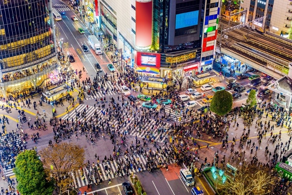 Shibuya Scramble Crossing à Tokyo de nuit